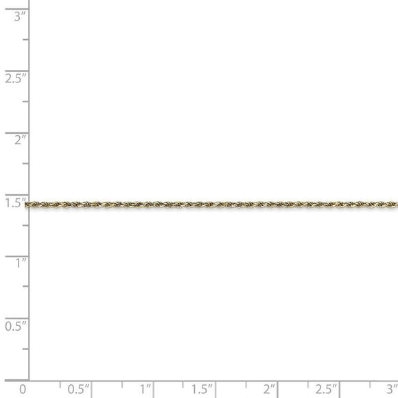 1.2mm 10k Yellow Gold Diamond Cut Solid Rope Chain Necklace, 24 Inch main image 0